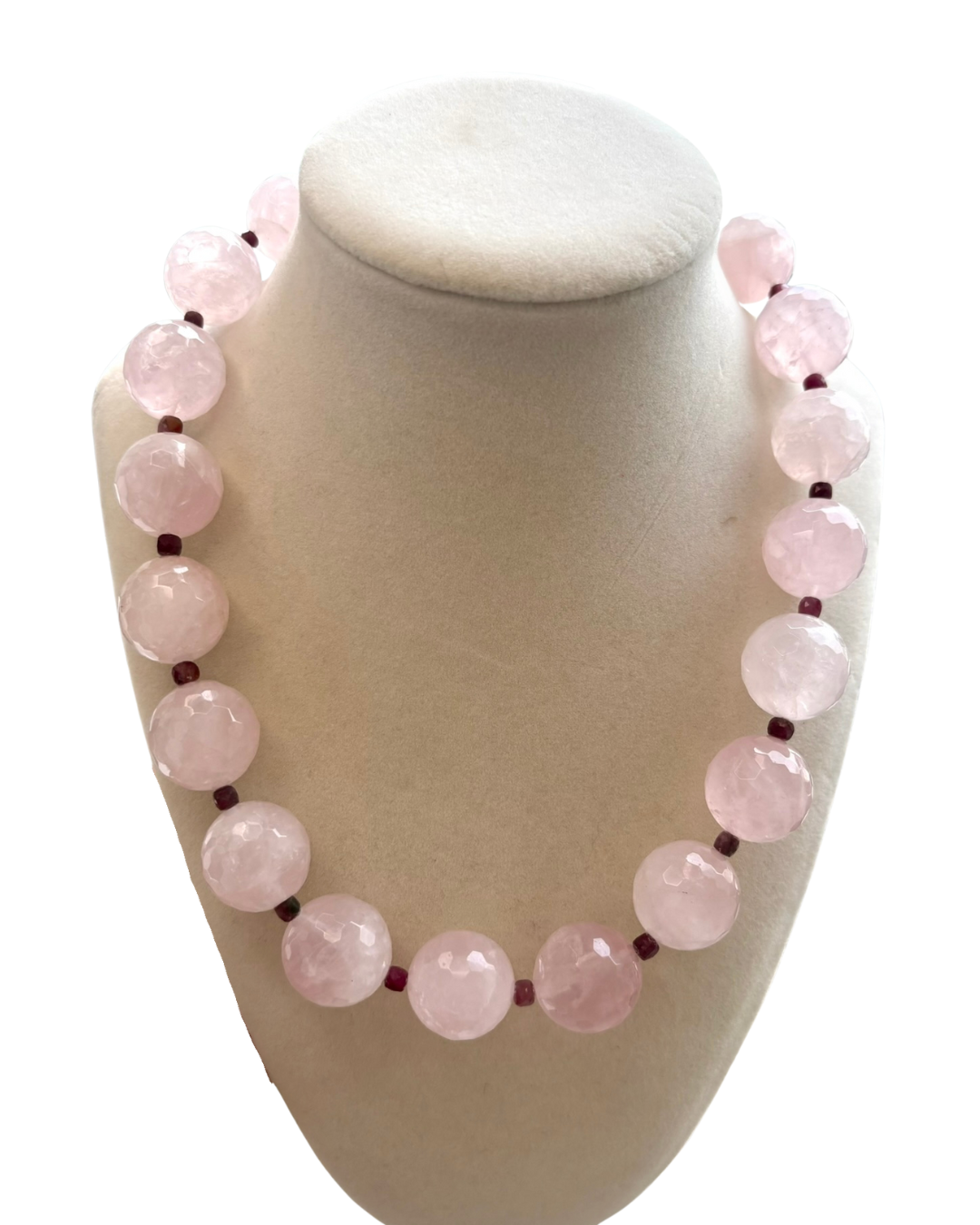 Rose Quartz + Ruby Necklace