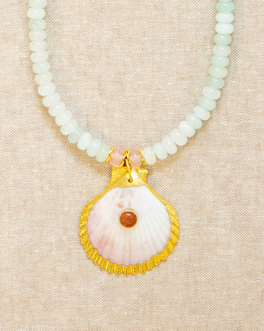 Shell Necklace Sea Glass