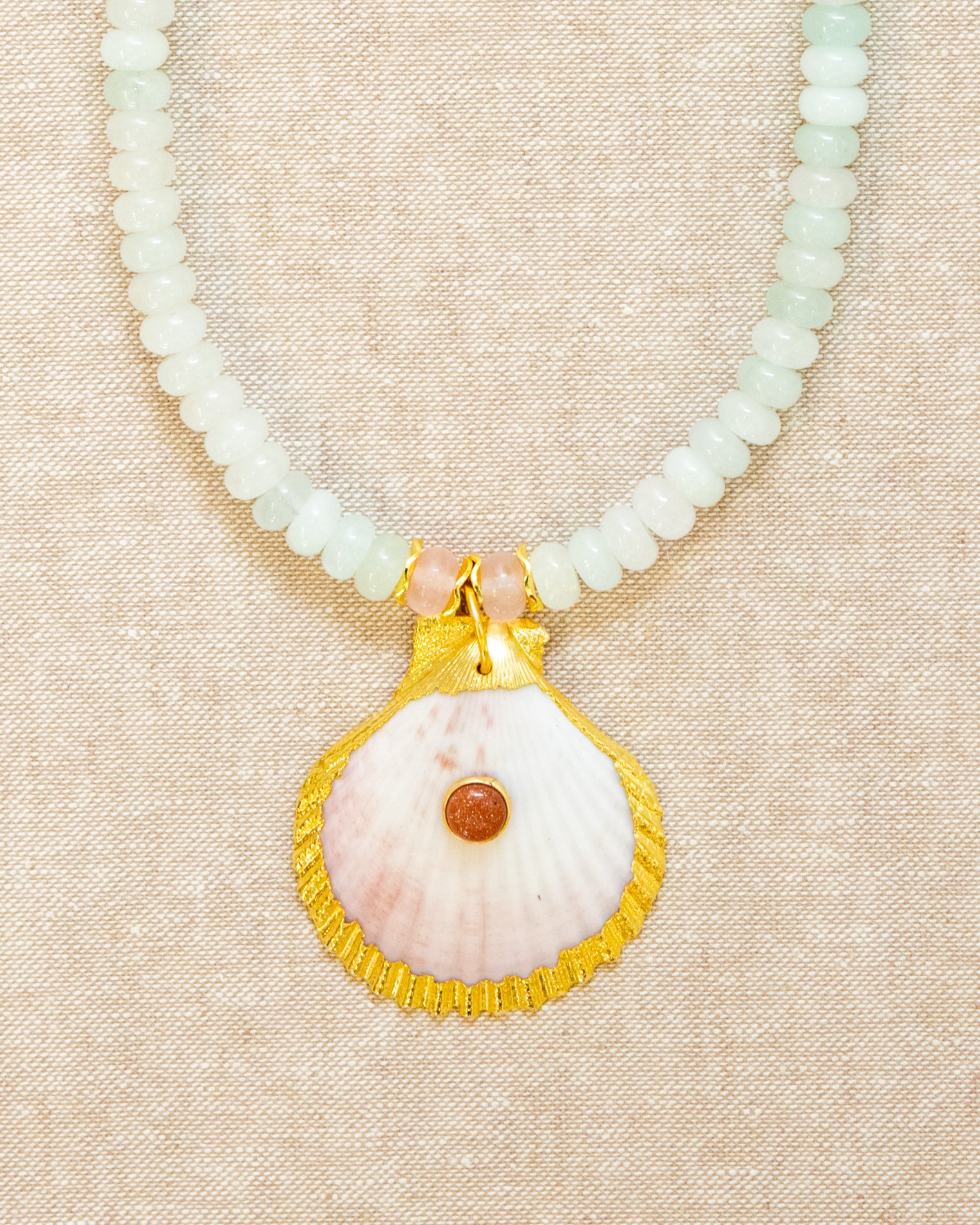 Shell Necklace Sea Glass