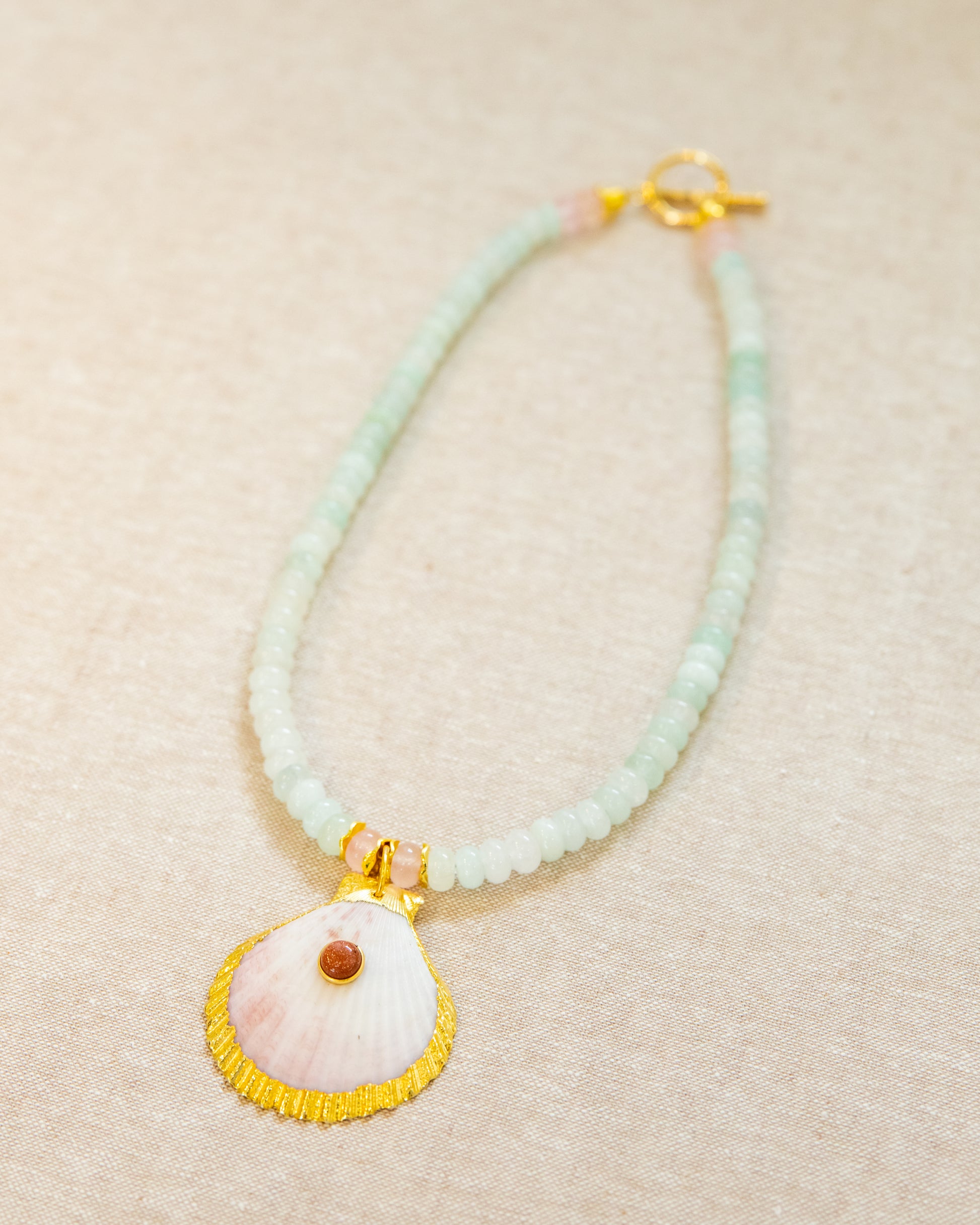 Shell Necklace Sea Glass